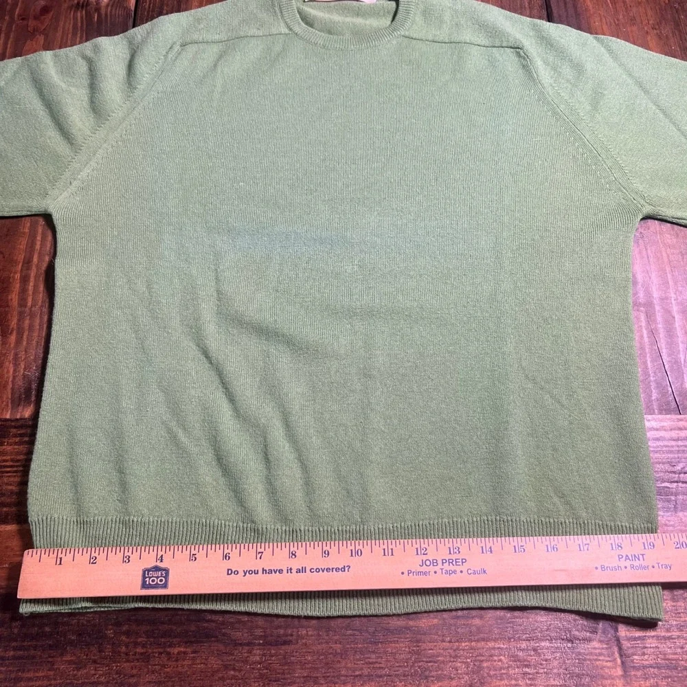 Philip Scott Mens‎ XL Sage Green 100% Lambswool Crewneck Sweater Vintage Israel